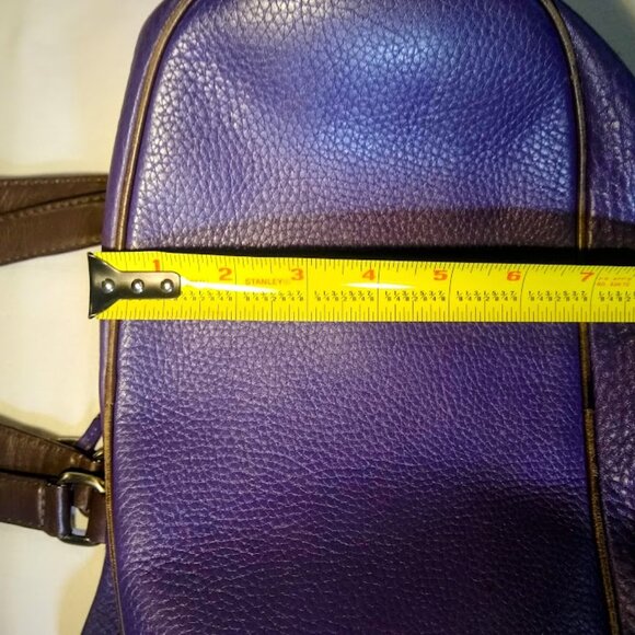 Cole Haan  purple-eggplant with chocolate trimmings  leather bag - Picture 12 of 16